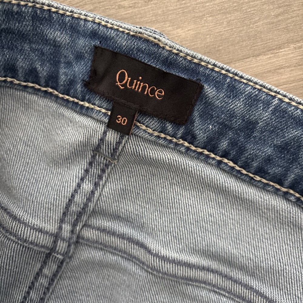 Quince Women Luna Stretch Wide Leg Jeans Seaside Blue size 30 NWT - Picture 8 of 10